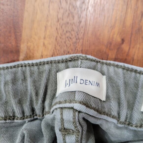J. Jill Denim High Rise Crop Straight Leg Green Pants Size 18 - Picture 6 of 11
